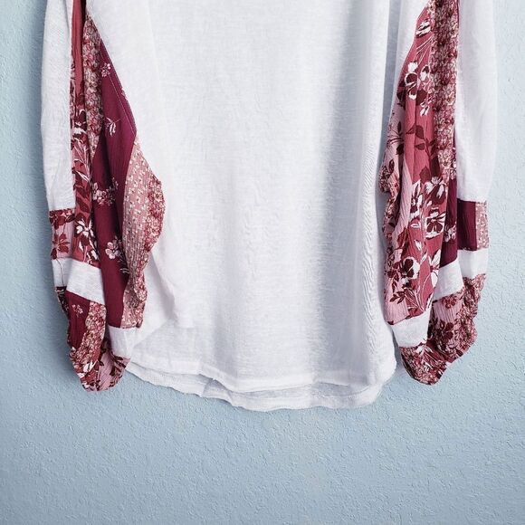 Andree By Unit Bohemian Mixed Media Long Sleeve Top - Picture 2 of 7